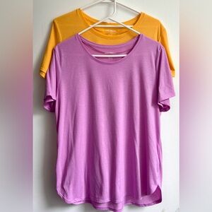 Joe Fresh pair of Women's Purple and Yellow Short Sleeve Tees